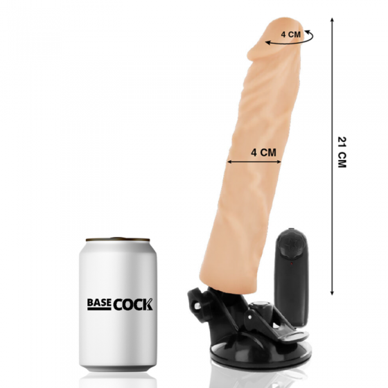 BASECOCK - VIBRATEUR RÉALISTE TÉLÉCOMMANDE NOIR 21 CM -O- 4 CM