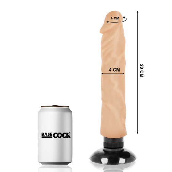 BASECOCK - VIBRATEUR RÉALISTE 2-1 NOIR 20 CM -O- 4 CM