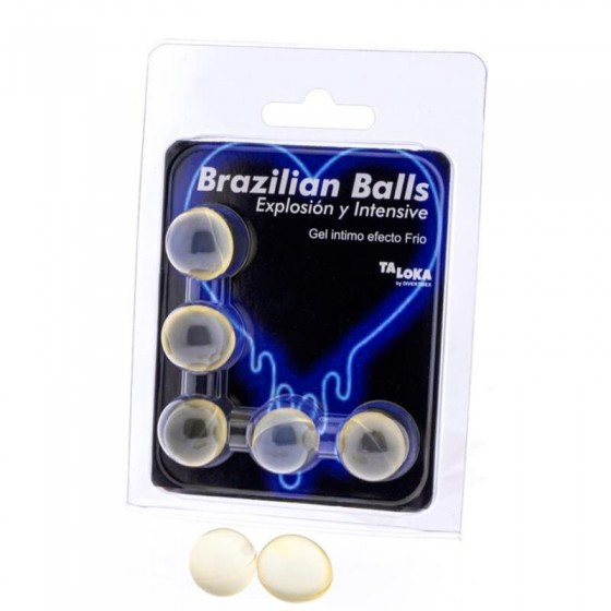 TALOKA - 5 BALLES BRÉSILIENNES GEL EXCITANT EFFET FROID  VIBRATION