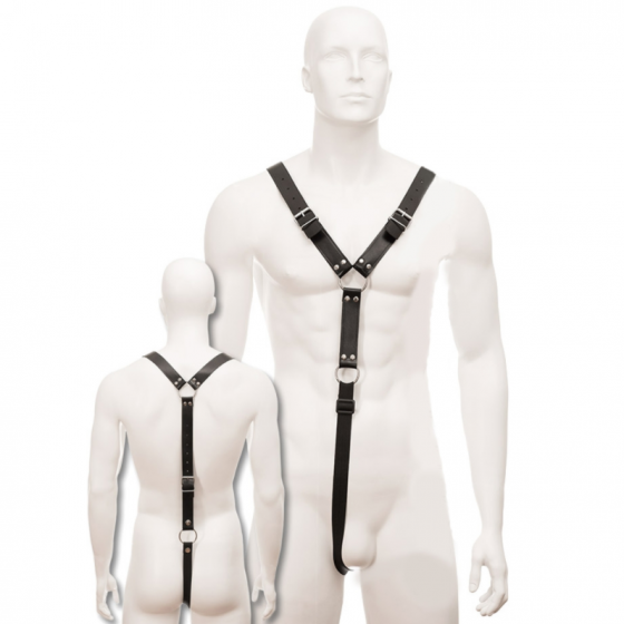 HARNAIS CUIR HOMME NOIR