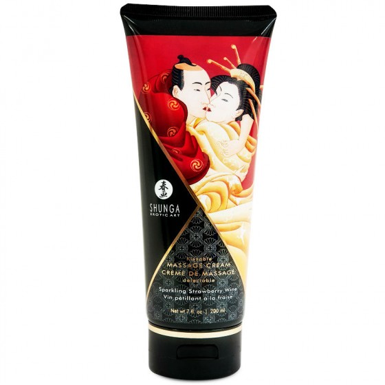 SHUNGA - CRÈME DE MASSAGE FRAISE ET CAVA 200 ML