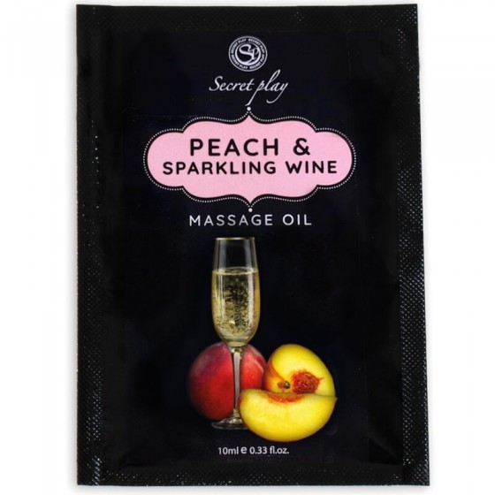 SECRETPLAY - PÊCHE  VIN MOUSSEUX HUILE DE MASSAGE SACHET 10 ML